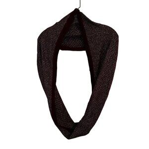 Loft Burgundy & Silver Metallic Wool Blend Infinity Scarf